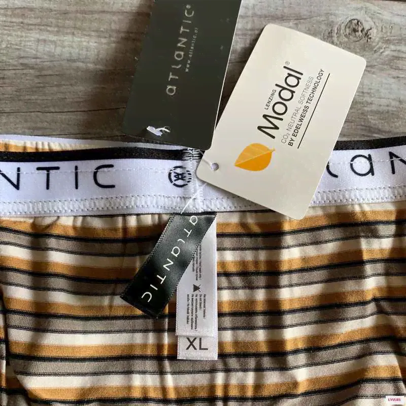 Новинка! Atlantic Sexy Мужское нижнее белье брифы в полоску Мужские трусы боксеры-0