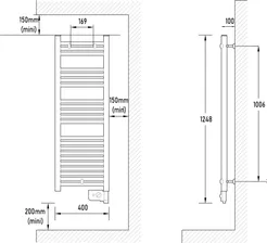 Полотенцесушитель электрический Atlantic NW 500W белый лесенка